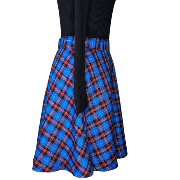 American Apparel Plaid Mini Skirt (90s tartan red blue) - Picture 3 of 9